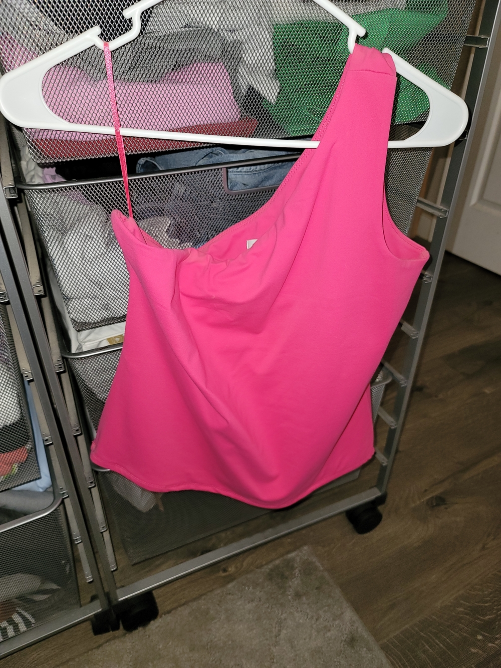 Cache One-Shoulder Hot Pink Camisole